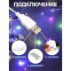 Гирлянда «Мишура» 5 м, роса, IP20, серебристая нить, 100 LED, свечение мульти, USB