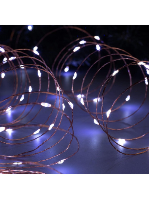 Гирлянда «Нить» 20 м, роса, IP20, медная нить, 200 LED, свечение белое, 12 В