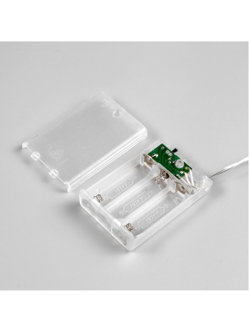 Гирлянда «Нить» 2 м, IP20, прозрачная нить, 20 LED, 2 режима, от батареек АА×3, свечение мульти