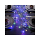 Гирлянда «Мишура» 2 м, роса, IP20, серебристая нить, 50 LED, от батареек CR2032×2, свечение мульти