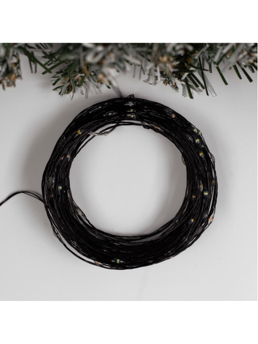 Гирлянда «Нить» 20 м, роса, IP20, чёрная нить, 200 LED, свечение мульти, 12 В