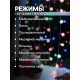 Гирлянда «Занавес» 2×1.5 м с насадками «Ёжики», IP20, прозрачная нить, 360 LED, свечение мульти, 8 режимов, 220 В