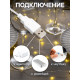 Гирлянда «Мишура» 5 м, роса, IP20, серебристая нить, 100 LED, свечение тёплое белое, USB