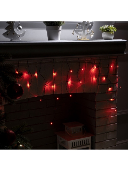 Гирлянда «Бахрома» 1.8×0.5 м, IP20, тёмная нить, 48 LED, свечение красное, 8 режимов, 220 В