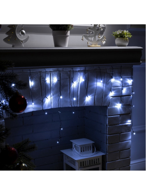 Гирлянда «Бахрома» 3×0.5 м, IP20, тёмная нить, 80 LED, свечение белое, 8 режимов, 220 В