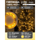 Гирлянда «Нить» 10 м, роса, IP20, серебристая нить, 100 LED, свечение жёлтое, 12 В