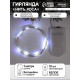 Гирлянда «Нить» 1 м роса, IP20, серебристая нить, 10 LED, батарейки CR2032×2 (в комплекте), свечение белое