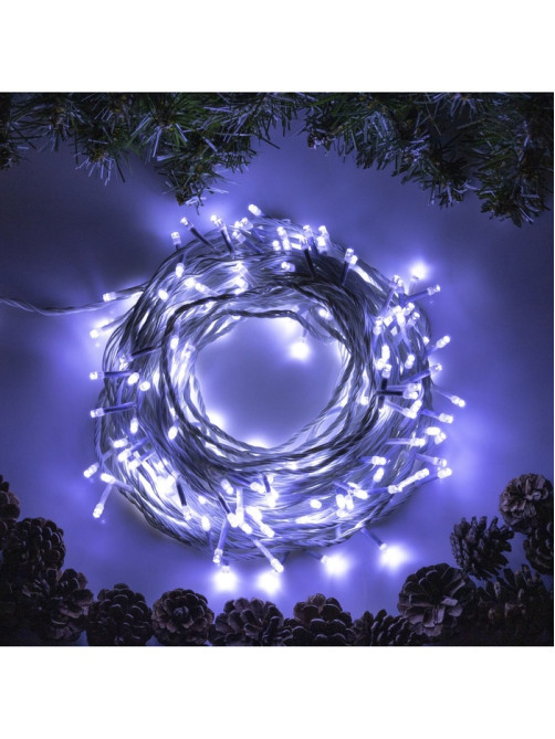 Гирлянда «Нить» 20 м, IP20, белая нить, 200 LED, свечение белое, 8 режимов, 220 В