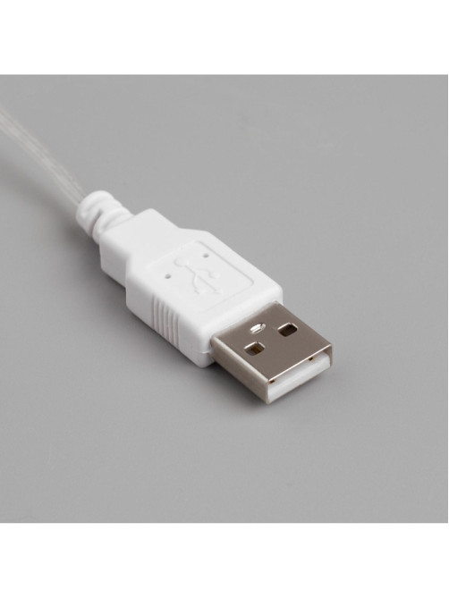 Гирлянда «Мишура» 5 м, роса, IP20, серебристая нить, 100 LED, свечение белое, USB