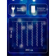 Гирлянда «Водопад» 2×1.5 м, IP44, прозрачная нить, 400 LED, свечение синее, 8 комбинаций режимов, 220 В