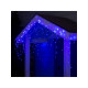 Гирлянда «Бахрома» 3×0.6 м, IP44, УМС, прозрачная нить, 160 LED, свечение синее, 220 В