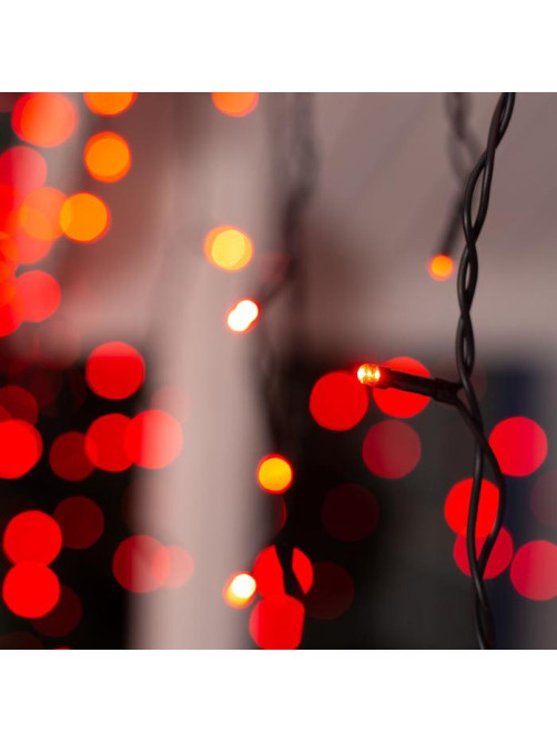 Гирлянда «Бахрома» 3×0.6 м, IP44, УМС, тёмная нить, 160 LED, свечение красное, 220 В
