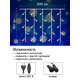 Гирлянда «Занавес» 2×1.5 м, IP44, УМС, тёмная нить, 360 LED, свечение синее, 220 В