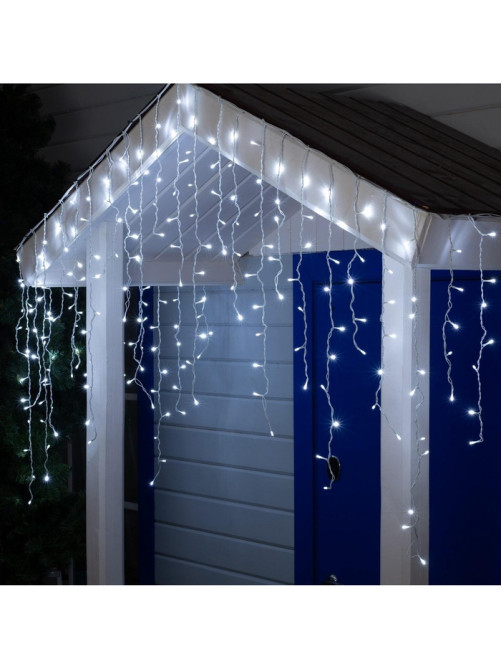 Гирлянда «Бахрома» 3×0.9 м, IP44, УМС, белая нить, 232 LED, свечение белое, 220 В