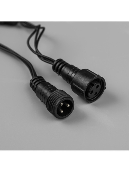 Гирлянда «Бахрома» 3×0.6 м, IP44, УМС, тёмная нить, 160 SMD-LED, свечение белое, 220 В