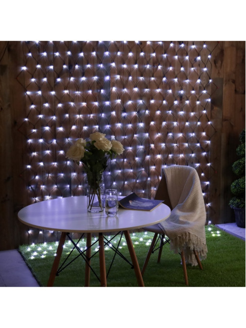 Гирлянда «Сеть» 2×3 м, IP44, УМС, тёмная нить, 384 LED, свечение белое, 220 В