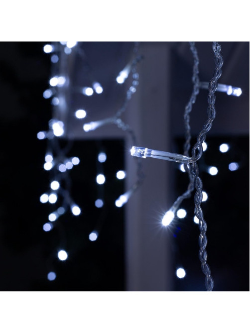 Гирлянда «Бахрома» 4×0.6 м, IP44, прозрачная нить, 180 LED, свечение белое, мерцание белым, 220 В