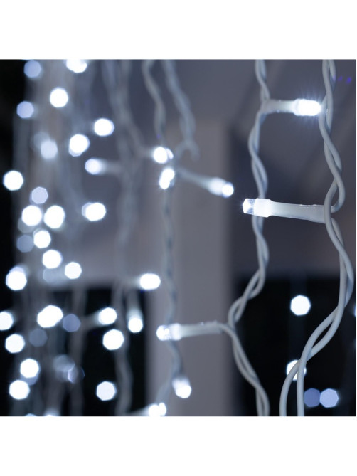 Гирлянда «Бахрома» 3×0.9 м, IP44, УМС, белая нить, 232 LED, свечение белое, 220 В