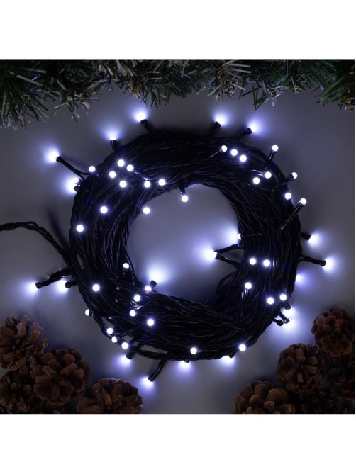 Гирлянда «Нить» 10 м, IP44, УМС, тёмная нить, 72 SMD-LED, свечение белое, 220 В