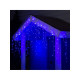 Гирлянда «Бахрома» 3×0.6 м, IP44, УМС, белая нить, 160 LED, свечение синее, 220 В