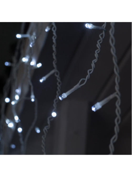 Гирлянда «Бахрома» 3×0.6 м, IP44, УМС, белая нить, 160 LED, свечение белое, 220 В