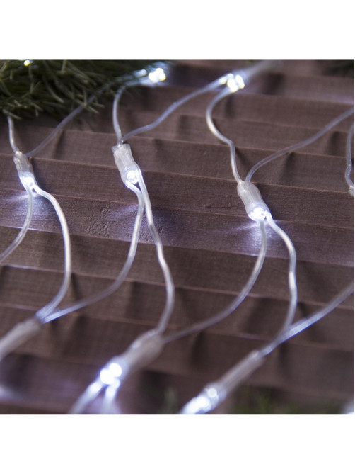 Гирлянда «Сеть» 2×1.5 м, IP44, УМС, прозрачная нить, 192 LED, свечение белое, 220 В