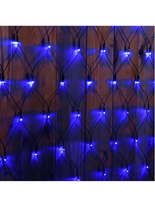 Гирлянда «Сеть» 2×1.5 м, IP44, УМС, тёмная нить, 192 LED, свечение синее, 220 В