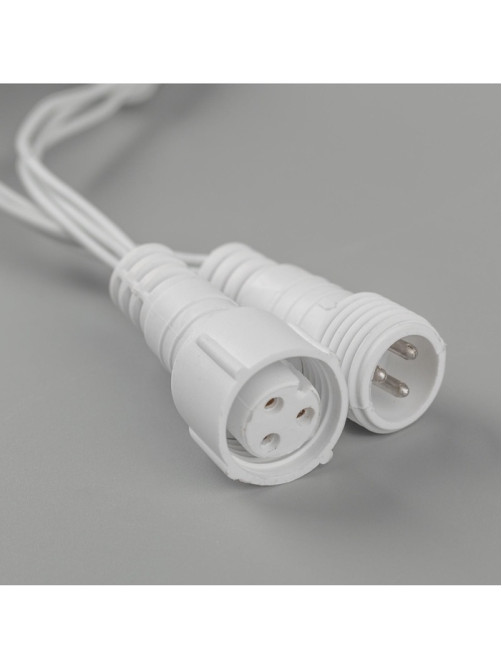 Гирлянда «Бахрома» 3×0.6 м, IP44, УМС, белая нить, 160 SMD-LED, свечение мульти, 220 В