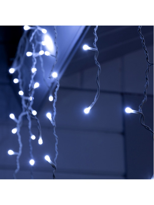 Гирлянда «Бахрома» 3×0.6 м, IP44, УМС, белая нить, 160 SMD-LED, свечение белое, 220 В