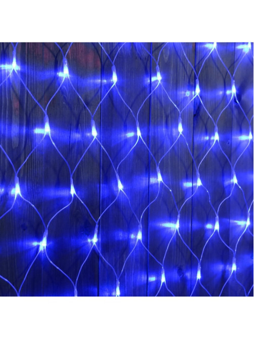 Гирлянда «Сеть» 2×1.5 м, IP44, УМС, прозрачная нить, 192 LED, свечение синее, 220 В