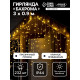 Гирлянда «Бахрома» 3×0.9 м, IP44, УМС, прозрачная нить, 232 LED, свечение тёплое белое, 220 В