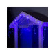 Гирлянда «Бахрома» 4×0.6 м, IP44, белая нить, 180 LED, свечение синее, мерцание белым, 220 В