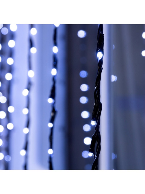 Гирлянда «Водопад» 2×3 м, IP44, УМС, тёмная нить, 800 LED, свечение белое, 8 режимов, 220 В