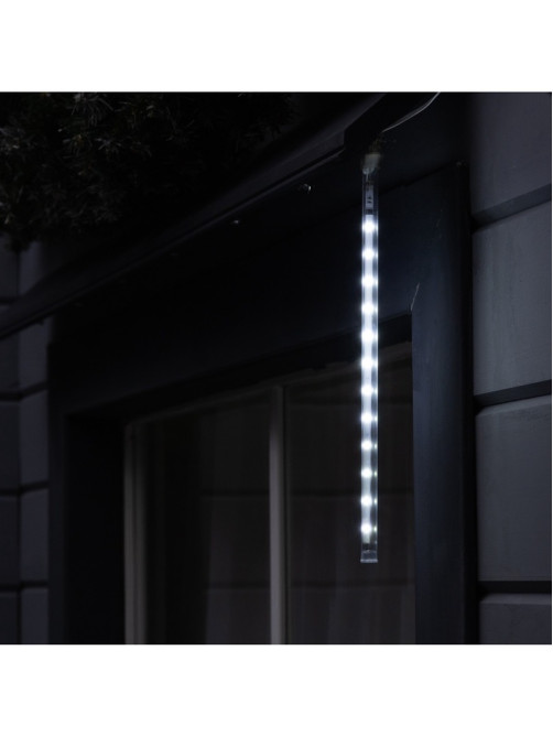 Гирлянда «Сосулька» тающая 0.3 м, IP44, прозрачная нить, 18 LED, 12 В, переливы, свечение белое