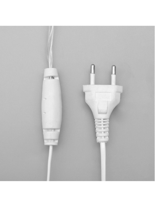 Гирлянда «Бахрома» 4×0.6 м, IP44, белая нить, 180 LED, свечение синее, мерцание белым, 220 В