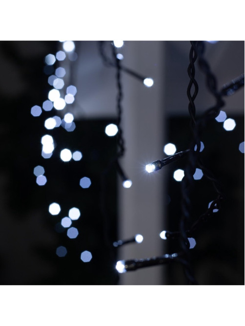 Гирлянда «Бахрома» 3×0.6 м, IP44, УМС, тёмная нить, 160 LED, свечение белое, 220 В