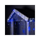 Гирлянда «Бахрома» 3×0.6 м, IP44, УМС, тёмная нить, 160 LED, свечение бело-синее, мигание, 220 В