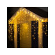 Гирлянда «Бахрома» 3×0.9 м, IP44, УМС, белая нить, 232 LED, свечение тёплое белое, 220 В