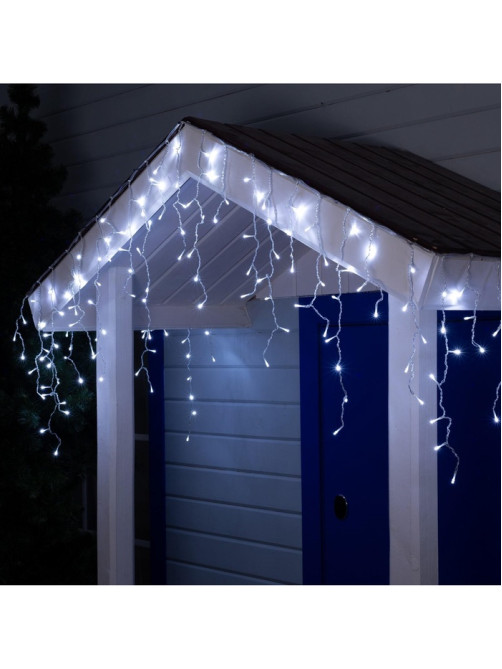 Гирлянда «Бахрома» 3×0.6 м, IP44, УМС, прозрачная нить, 160 LED, свечение белое, 220 В