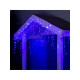 Гирлянда «Бахрома» 4×0.6 м, IP44, белая нить, 180 LED, свечение синее, 8 режимов, 220 В