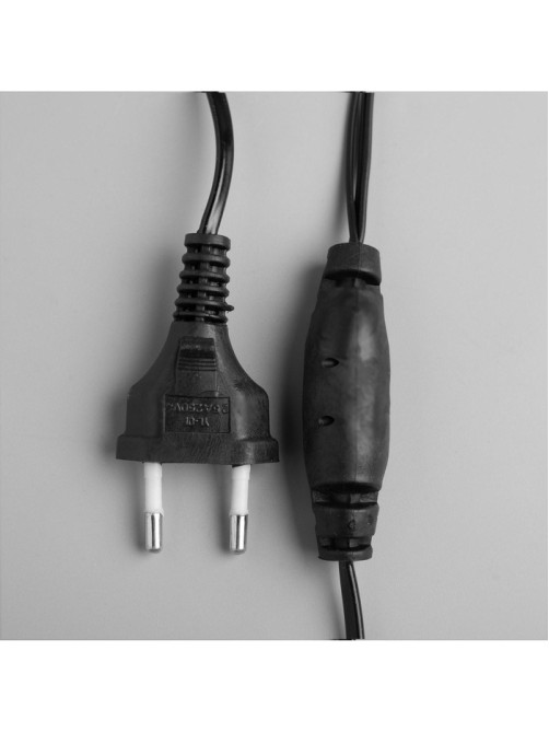 Гирлянда «Нить» 20 м с насадками «Шарики 1.5 см», IP44, тёмная нить, 200 LED, свечение бело-синее, мигание, 220 В