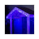 Гирлянда «Бахрома» 4×0.6 м, IP44, прозрачная нить, 180 LED, свечение синее, 8 режимов, 220 В
