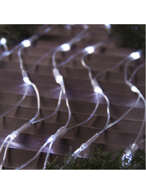 Гирлянда «Сеть» 2×1.5 м, IP44, УМС, прозрачная нить, 192 LED, свечение белое, 220 В