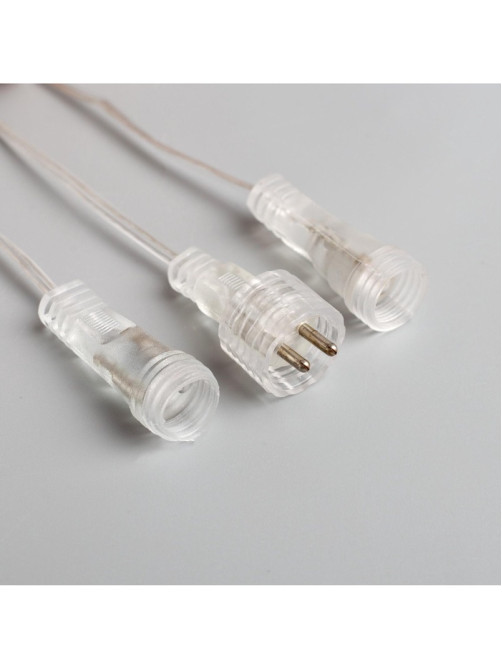 Гирлянда «Сосульки» 2.5×0.3 м, IP65, прозрачная нить, 192 LED, свечение синее с эффектом стекания, 12 В