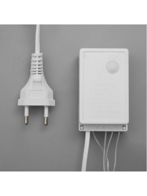 Гирлянда «Бахрома» 4×0.6 м, IP44, прозрачная нить, 180 LED, свечение синее, 8 режимов, 220 В
