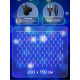 Гирлянда «Сеть» 2×1.5 м, IP44, УМС, тёмная нить, 192 LED, свечение синее, 220 В