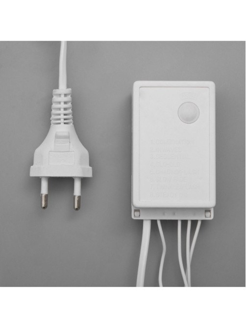 Гирлянда «Бахрома» 4×0.6 м, IP44, белая нить, 180 LED, свечение синее, 8 режимов, 220 В