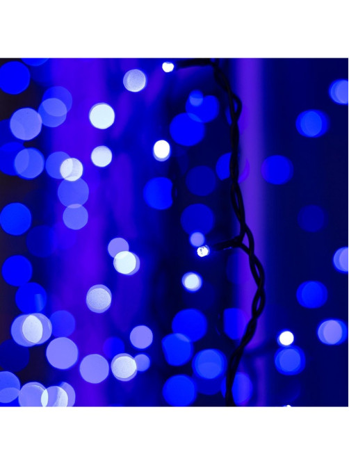 Гирлянда «Занавес» 2×1.5 м, IP44, УМС, тёмная нить, 360 LED, свечение синее, 220 В