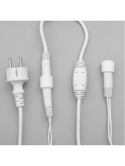 Гирлянда «Бахрома» 3×0.6 м, IP44, УМС, белая нить, 160 SMD-LED, свечение синее, 220 В