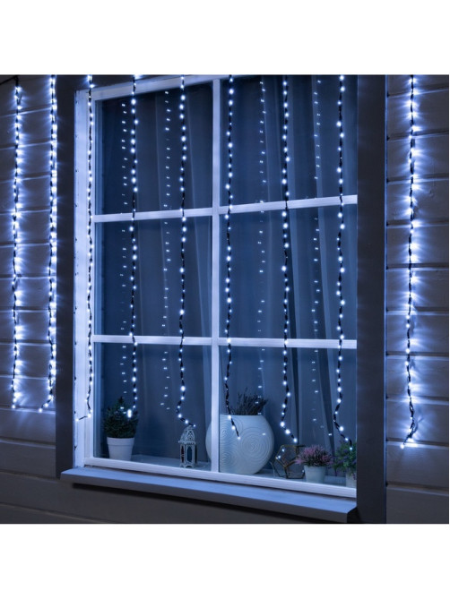 Гирлянда «Водопад» 2×1.5 м, IP44, тёмная нить, 400 LED, свечение белое, 8 режимов, 220 В